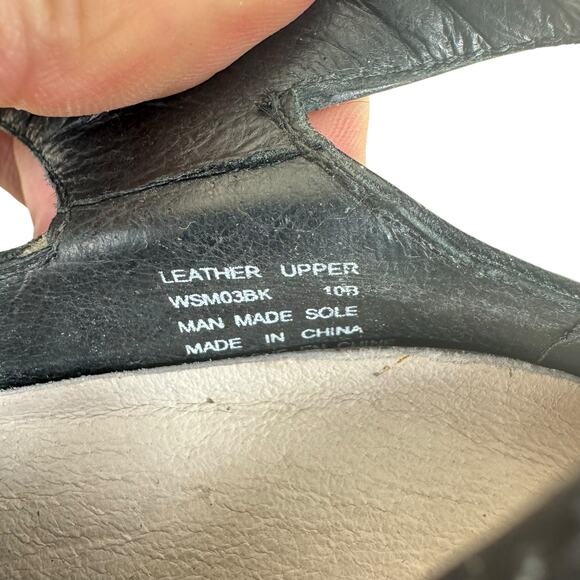 Aravon Black Leather Strappy Heeled Open Toe Adjustable Strap Sandals Size 10B - Picture 8 of 8